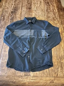 Oakley schwarzes geknöpftes Shirt Colorblock Langarm Herren L Baumwolle - Bild 1 von 10