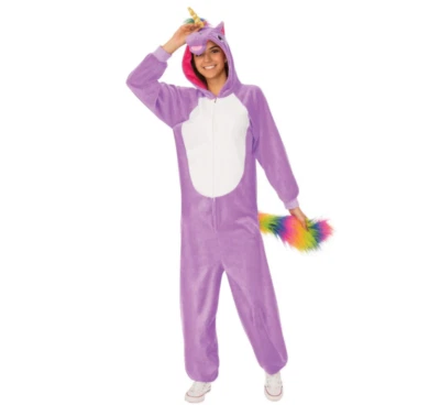 Cómodo disfraz de Halloween unicornio púrpura para adulto Foto 1 de 3