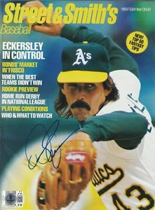 DENNIS ECKERSLEY Signed 1993 STREET & SMITH'S Magazine Beckett (BAS) No Label! - Picture 1 of 2