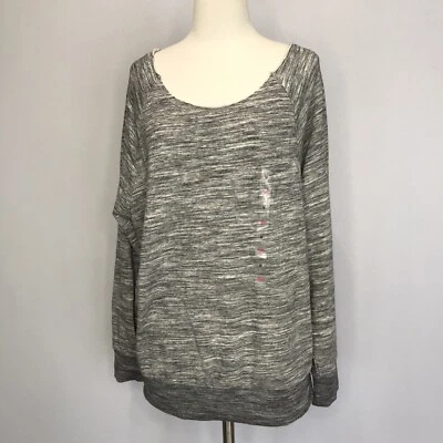 Victoria's Secret Rosa MEDIANO Slouchy Fuera del Hombro Gris Sudadera De Gran Tamaño Foto 1 de 4