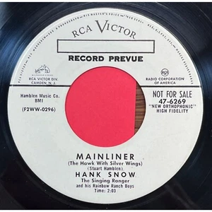 Hank Snow Mainliner / Born to Be Happy 45 Country Promo RCA Victor 47-6269 - Picture 1 of 4
