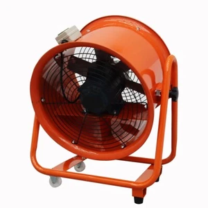16" Axial Fan Cylinder Pipe Spray Booth Paint Fumes Blower Movable Fan 220V 550W - Picture 1 of 20