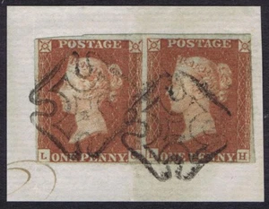 1841 1d Red Plate 27 LG-LH KELSO Maltese Crosses Rare Piece Cat. £1400.00 - Picture 1 of 1