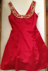 Vintage 80s 90s Zum Zum Red Glitz Prom Dress Riverdance  Size 5/6 Costume Glam - Picture 1 of 7