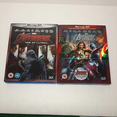 Marvel Avengers Blu-ray Bundle Avengers assemble + age of ultron 3D like new  - Image 1 of 4