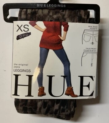 Nuevo en Paquete Mujer HUE The Original Jeans Leggings Abstracto Geo Estampado Shitake XS (0-2) Foto 1 de 4