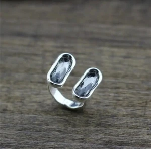 Handmade Uno STYLE De Único 50’s Adjustable Ring GRAY (R85) - Picture 1 of 6