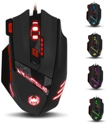 Zelotes T90 Gaming Mouse 9200 DPI, 8 Buttons Multi-Modes LED lights USB Mice - Image 1 of 3