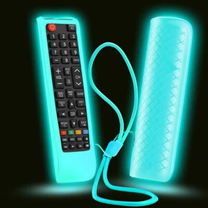 Glow-in-Dark Samsung TV Remote Cover, Universal Silicone Sleeve with Lanyard - Picture 1 of 11