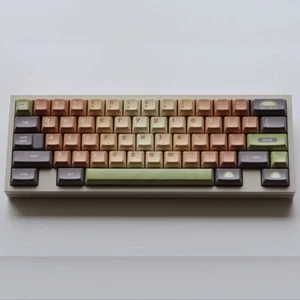 Brown Green Matcha Cake KCA Profile Dye Sublimation PBT Keycap Set - Picture 1 of 10