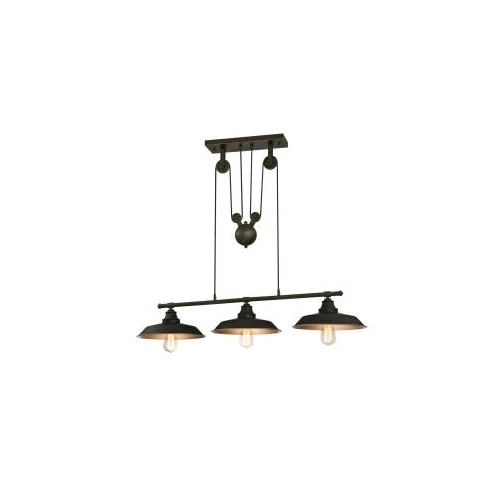 Colgante Westinghouse Iron Hill de 3 luces acabado bronce frotado con aceite con pantalla metálica Foto 1 de 1