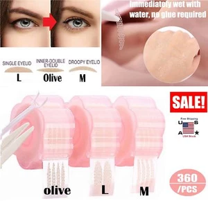360Pcs Double Eyelid Lace Tape Invisible Adhesive Eye Lift Strip Makeup Stickers - Picture 1 of 15
