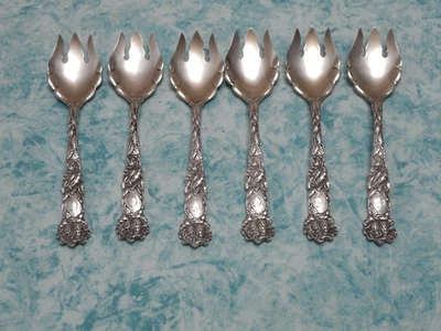 Lote de seis cerdos helados Alvin Bridal Rose Sterling. Cuencos lavados de oro Foto 1 de 4