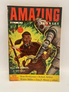 Revista Amazing Stories Edición del Reino Unido Vol 1 Nº 4 1954 Eric Frank Russell pulpa ciencia ficción - Imagen 1 de 6