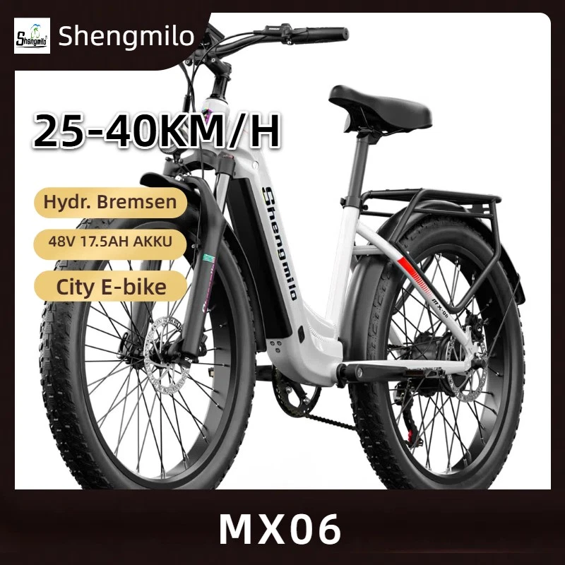 Shengmilo MX06 E-bike 1000W 17.5AH 840WH 26 Zoll Fat Tire Elektrofahrrad