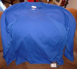 NWT Mens Under Armour Cold Gear Blue Longsleeve Compression Shirt 3XL Baseball - Picture 1 of 6