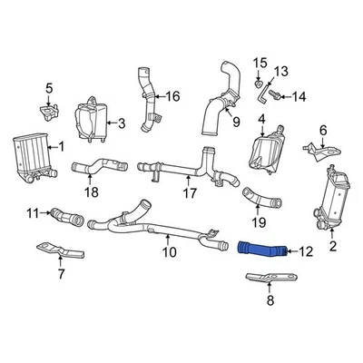 For Fiat 500 2012-2019 Fiat 52014691AB Left Outer Intercooler Pipe - Imagem 1 de 4