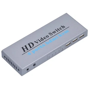 KVM Switch 4 Input 1 Output 4 Port HighDefinition Multimedia Interface Scree NEW - Afbeelding 1 van 12