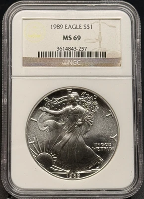 1989 American Silver Eagle NGC MS 69 - Image 1 of 4