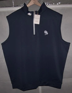 NEW PETER MILLAR Zip Pullover Vest Sweater Shirt OLD SANDWICH GOLF CLUB L Navy - Picture 1 of 7