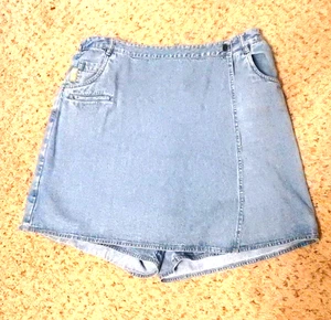 Gr. 18 - J Jill - Denim Wrap Skort - Übergröße - Vintage 90er - Shorts - Bild 1 von 6