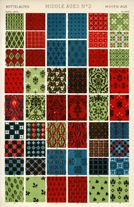 Poster Decor.Home interior design pattern motif.Textile art.Middle Ages.14946 - Picture 1 of 1