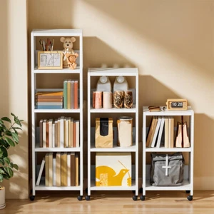Rolling Storage Shelf 3-4-5 Tier Bookshelf Bookcase Trolley Rack Organizer Shelf - Picture 1 of 14