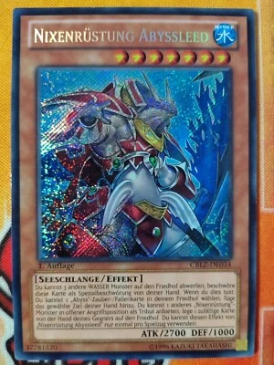 MISPRINT! NIXENRÜSTUNG ABYSSLEED - CBLZ-DE034 Secret Rare 1. Auflage NM Kickfire - Bild 1 von 4