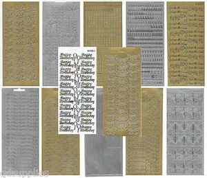 Metallisch Gold oder Silber Abziehbar Offs Text Umriss Aufkleber Karten Basteln - Bild 1 von 3