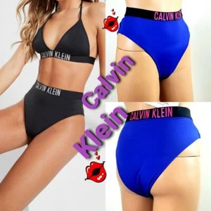 Calvin Klein BADEMODE INTENSE POWER BRASILIANISCHES BIKINIUNTERTEIL BLAUES LOGO Größe S 48 $ - Bild 1 von 12