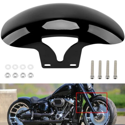 Glossy Short Front Fender For Harley M8 Softail Fat Boy FLFB FLFBS 2018-2024 - Imagem 1 de 4