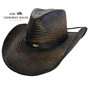 COOPER DARK - Dark Brown Genuine Panama Cowboy Hat - Picture 1 of 1
