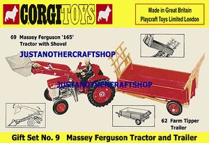 Corgi Massey Ferguson Tractor Gift Set GS 9 A4 Poster Leaflet Shop Sign 69 62 - Picture 1 of 1