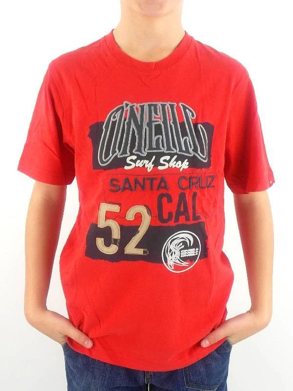 O'Neill Camiseta Manga Corta Camisa Rojo Logo Bordado NUEVO Foto 1 de 1