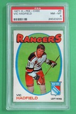 1971 O-Pee-Chee VIC HADFIELD # 9 PSA 8 NM-MT  Rangers   OPC
