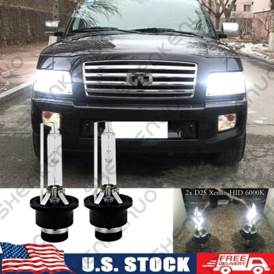 6000K 35W Front HID Headlight Bulb For Infiniti QX56 2004-2010 Low Beam Qty 2 - Image 1 of 4