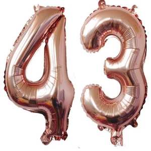 40inch Rose Gold Foil 43 Helium Jumbo Digital Number Balloons 43th Birthday D... - Picture 1 of 4