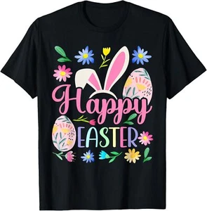 Happy Easter Bunny Spring Easter Egg Easter Shirts For Women T-Shirt Hoodie - Picture 1 of 19