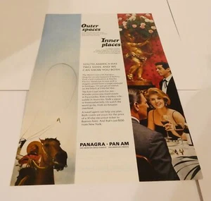 PAN AM AIRLINES / PANAGRA AIRWAYS VINTAGE NATIONAL GEOGRAPHIC ADVERTISEMENT - Picture 1 of 2