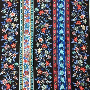 Floral Stripe Pattern Flower Ditsy Sewing Quilting Fabric Cotton New FQ - Imagen 1 de 2