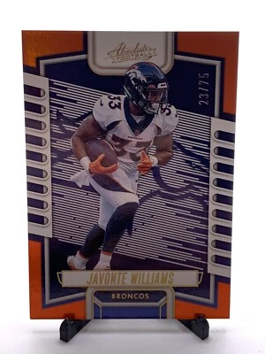 2023 Panini Absolute Javonte Williams /75 Orange Color Match Denver Broncos - Image 1 of 4