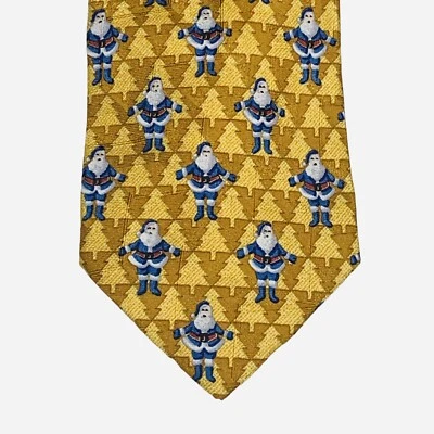 Ermenegildo Zegna Christmas Santa Claus Festive Silk Designer Necktie Italy Foto 1 de 4