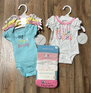 Koala Baby Set of 9 Short Sleeve Bodysuits 1st Easter Size Newborn NWT - Picture 1 of 6