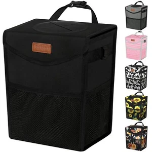 Car Trash Can with Lid, Cute Leakproof Car Trash Garbage Bag Hanging Trash Bin - Picture 1 of 5