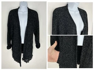 Madewell Black Memento Fringe Cardigan Size Small Cozycore Office Normcore - Picture 1 of 10
