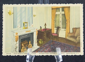 Postcard Office Right Worthy Grand Treasurer Fireplace Washington DC - Picture 1 of 2