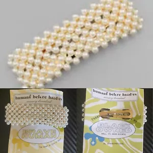 Faux Pearl Hair Clip Pin Rectangle Hairpin Fashion Womens Accessories Barrette - Picture 1 of 3