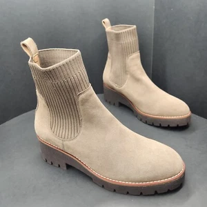 Rubio Botines Mujer 11 Beige Gamuza Grueso Taco Plataforma Impermeable Nuevo$160 - Imagen 1 de 15