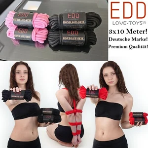3x 10m Bondageseil - Premium Baumwolle Bondage Seil 10 Meter Schwarz Rot Pink - Bild 1 von 12