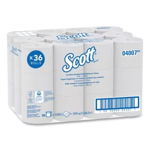 3.9 In. X 4 In. White Scott Coreless Standard Bath Tissue 2-Ply (36 Rolls) - Picture 1 of 12